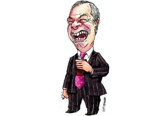 Nigel Farage caricature cartoon