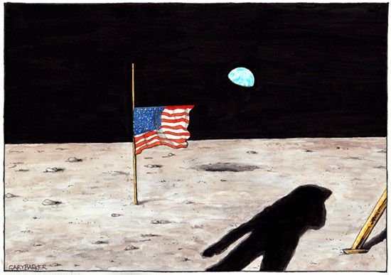 Neil Armstrong cartoon