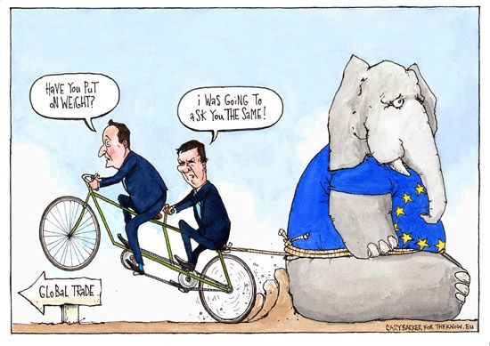 George Osborne David Cameron EU UK referendum cartoon