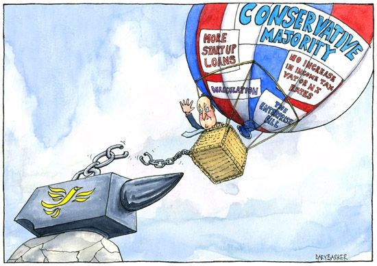 Tory majority David Cameron cartoon
