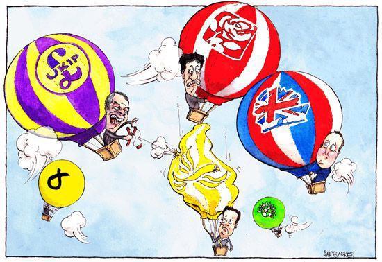 Party balloons David Cameron cartoon