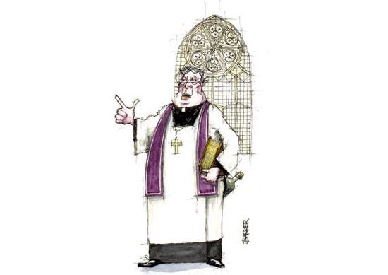 church, priest, illustration