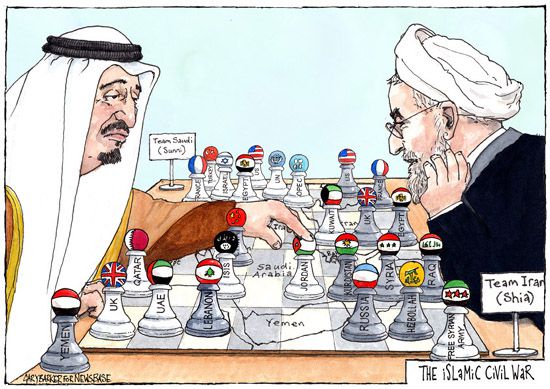 Saudi Salman Iran Rouhani cartoon