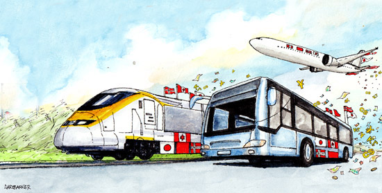 Rail Air Road Transport illustration