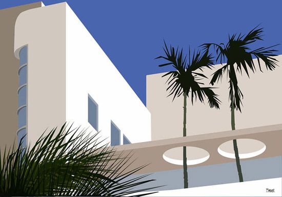 art deco hotel illustration
